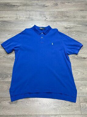 Vintage Polo Ralph Lauren Royal Blue Polo Shirt Neon Lime Green Pony Logo XXL